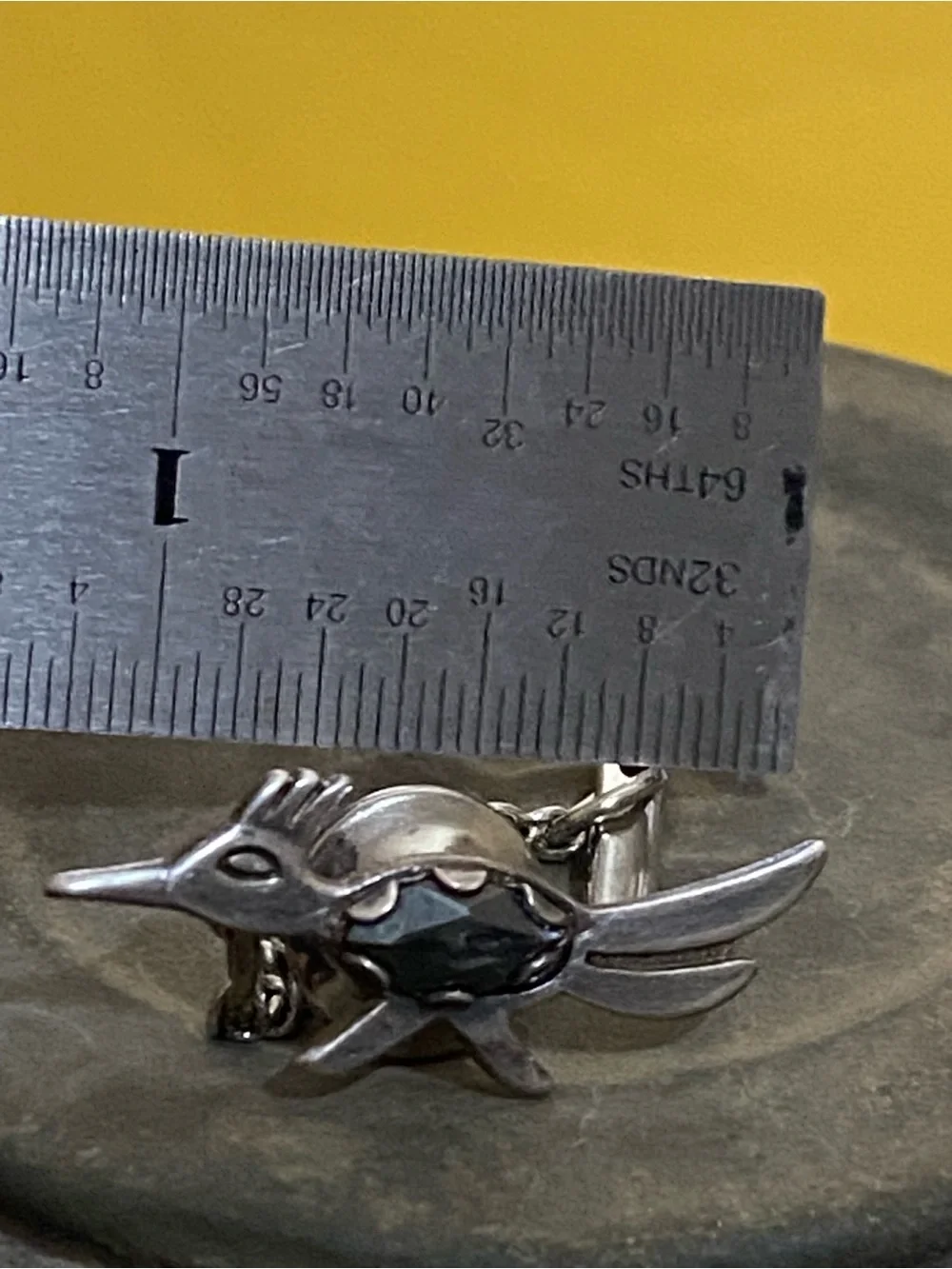 Native American Bell Trading 925 Sterling Hemitite Roadrunner Bird Tie Tack